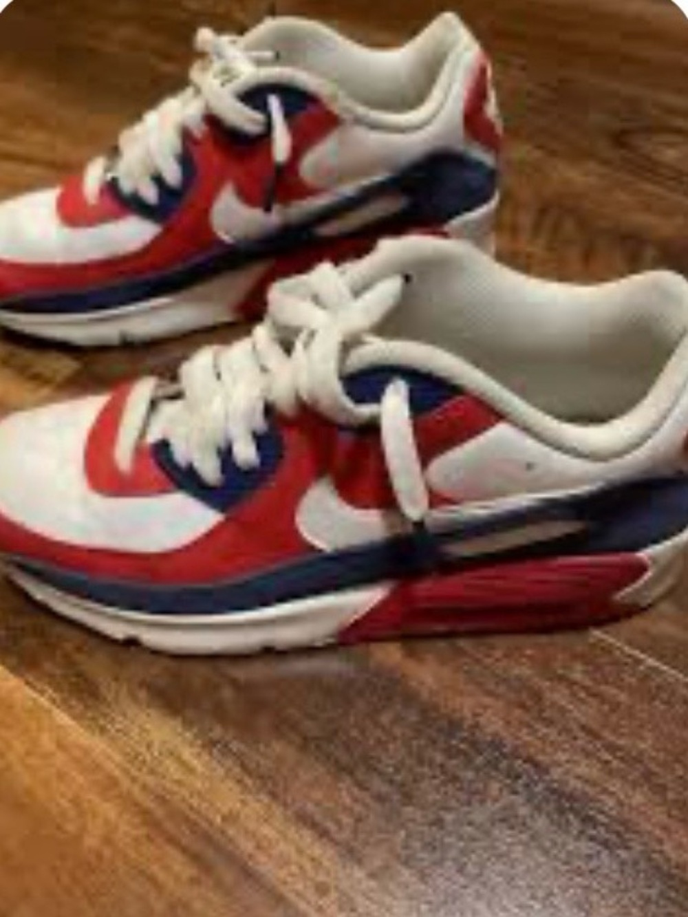 Nike Kids White, Red & Blue Low-Top Sneakers
